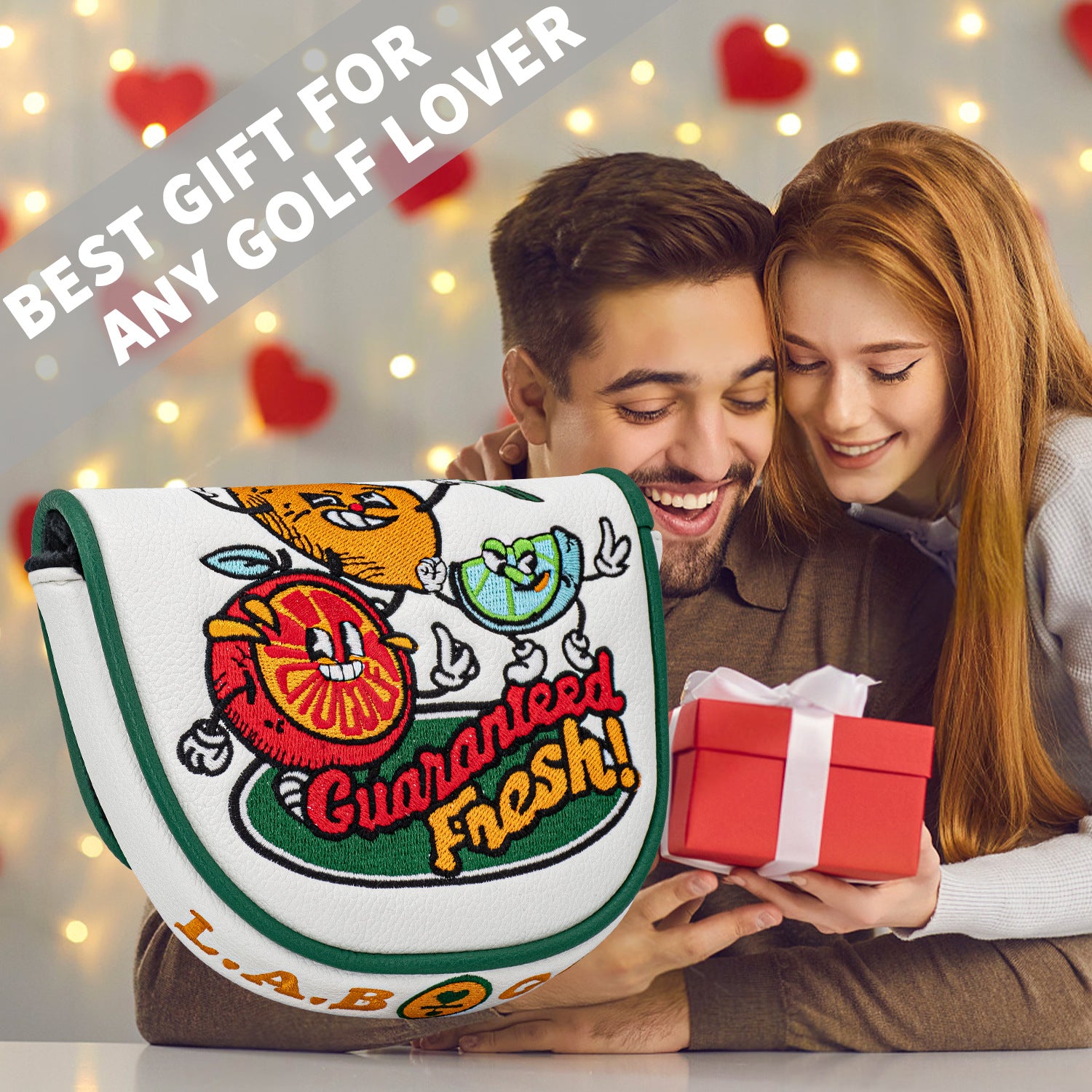 Golf Half Mallet Putter Cover Headcover  Creative Fruit Embroidery Gift for Men Women