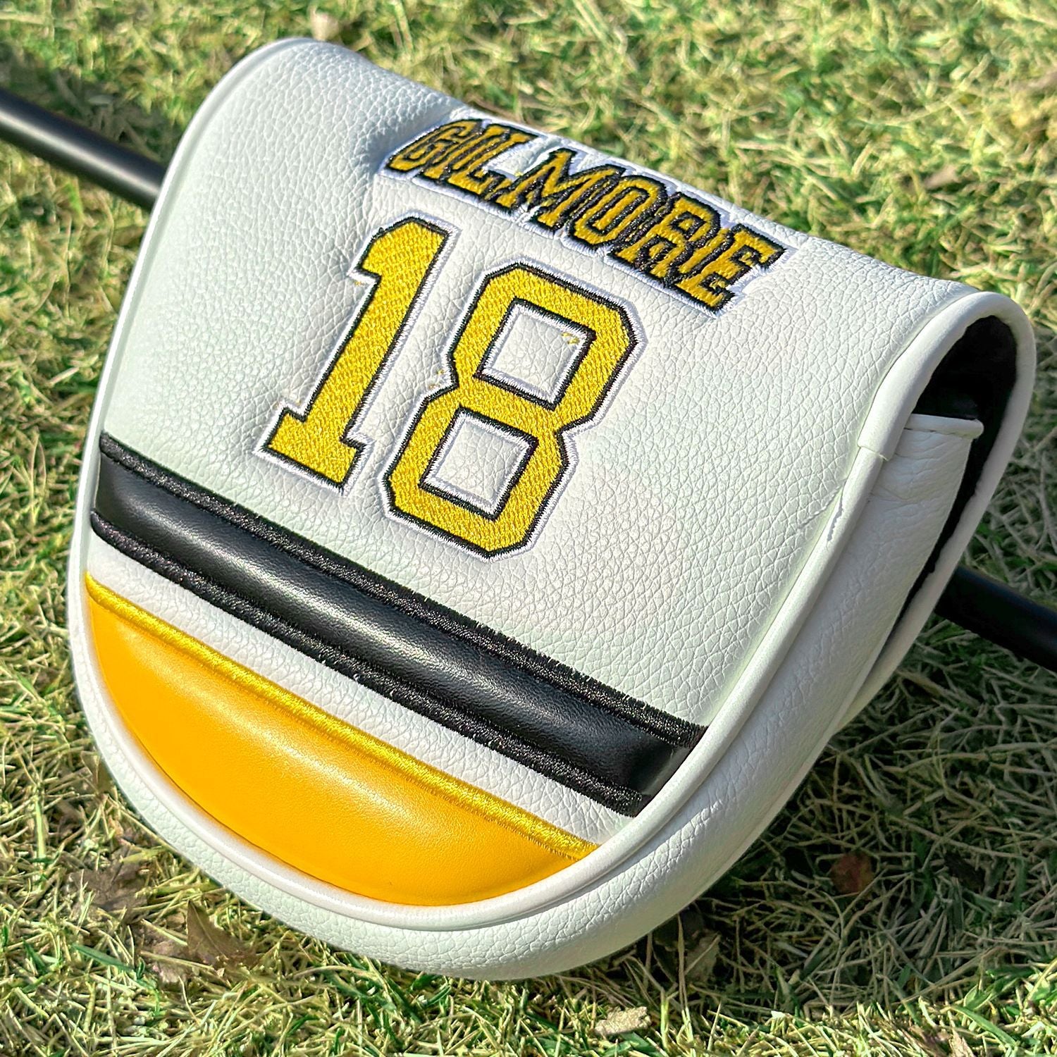 Square Mallet Putter Cover Sporty Style PU Leather Headcover