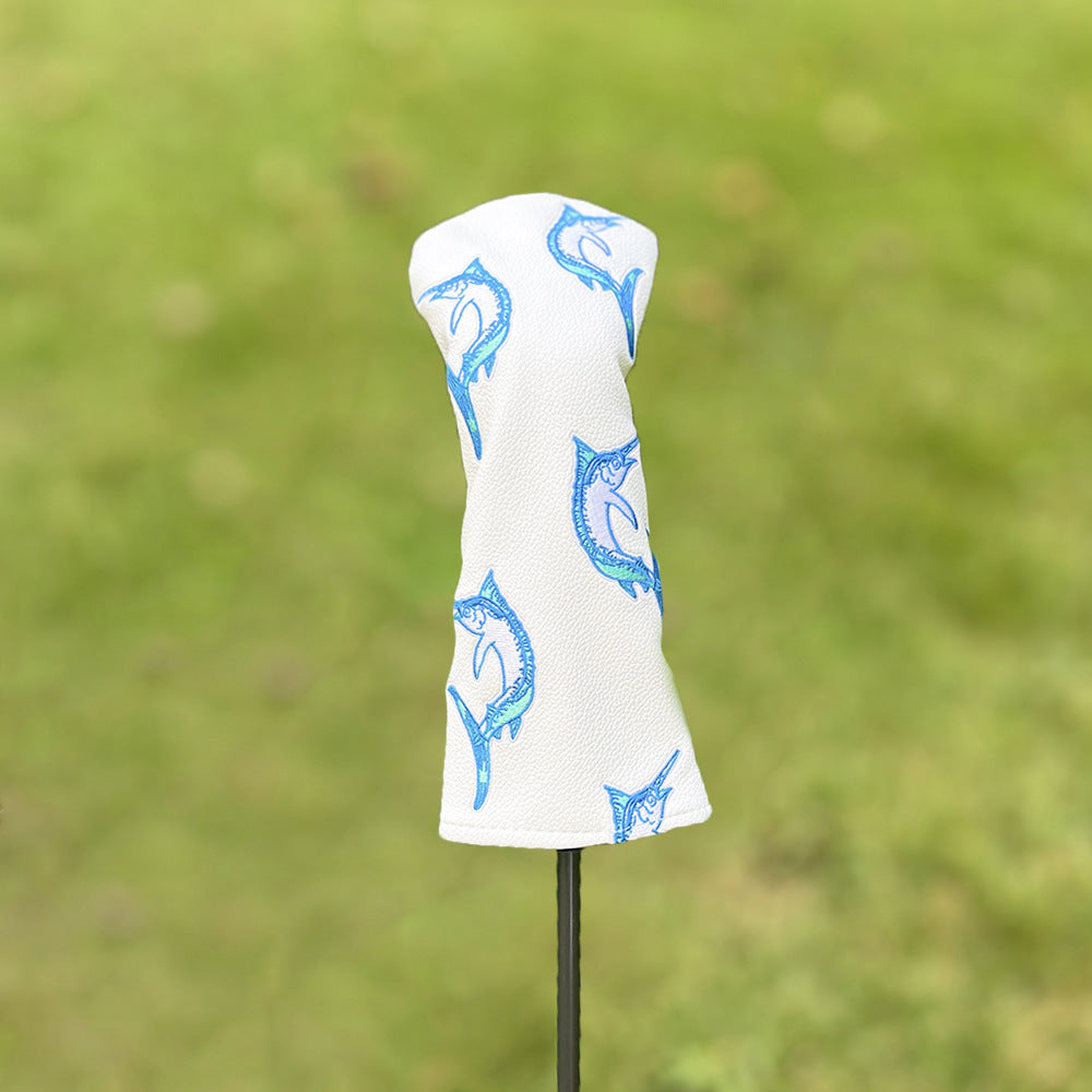 Golf Club Covers – Swordfish Fisherman Hat  Leather Driver Headcover, Fairway Wood, 3 Wood, Hybrid, Fits Mallet Blade Putter Head Covers Alignment Stick Cover