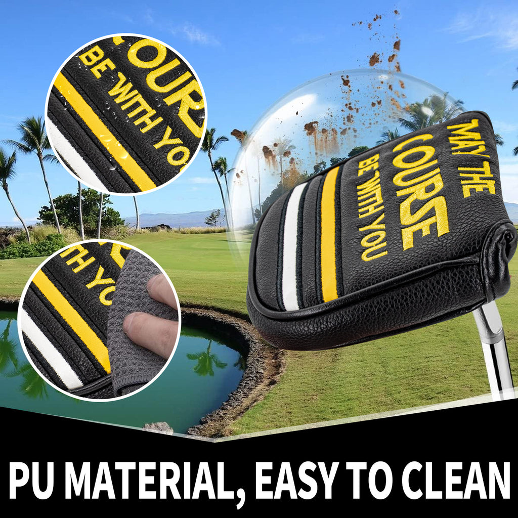 Golf Mallet Putter Cover  Golf Club Cover with Strong Magnetic Closure