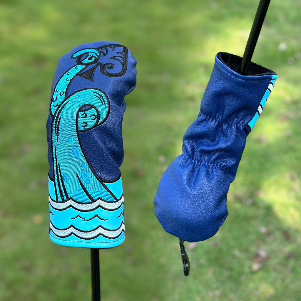 Blue Wave Embroidered Golf Club Head Covers