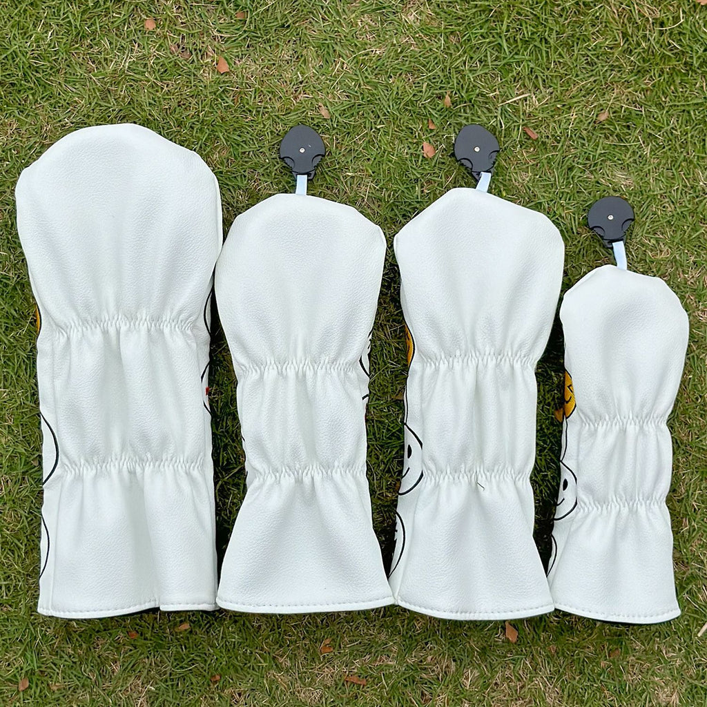 Cartoon Smiley Face Doodle Golf Club Head Covers