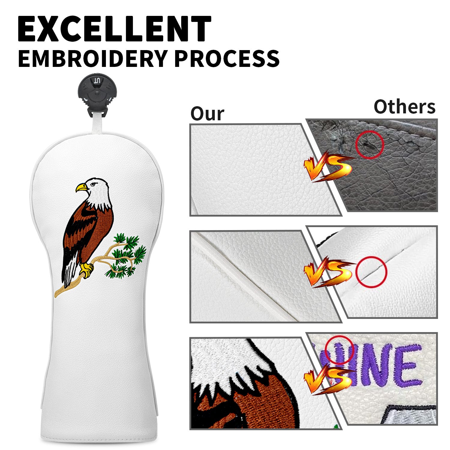 Eagle Golf Club Head Covers Premium PU Leather