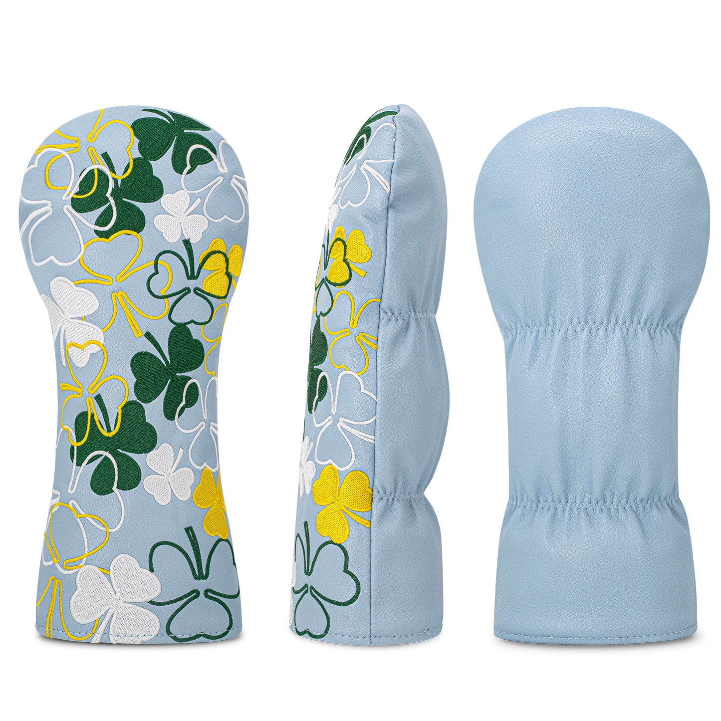 Golf Headcovers Golf Club Head Covers Four Leaf Clover Good Luck Charm - Clover Style Premium Leather Driver Fairway(FW) Wood Hybrid(UT) with Number Tags