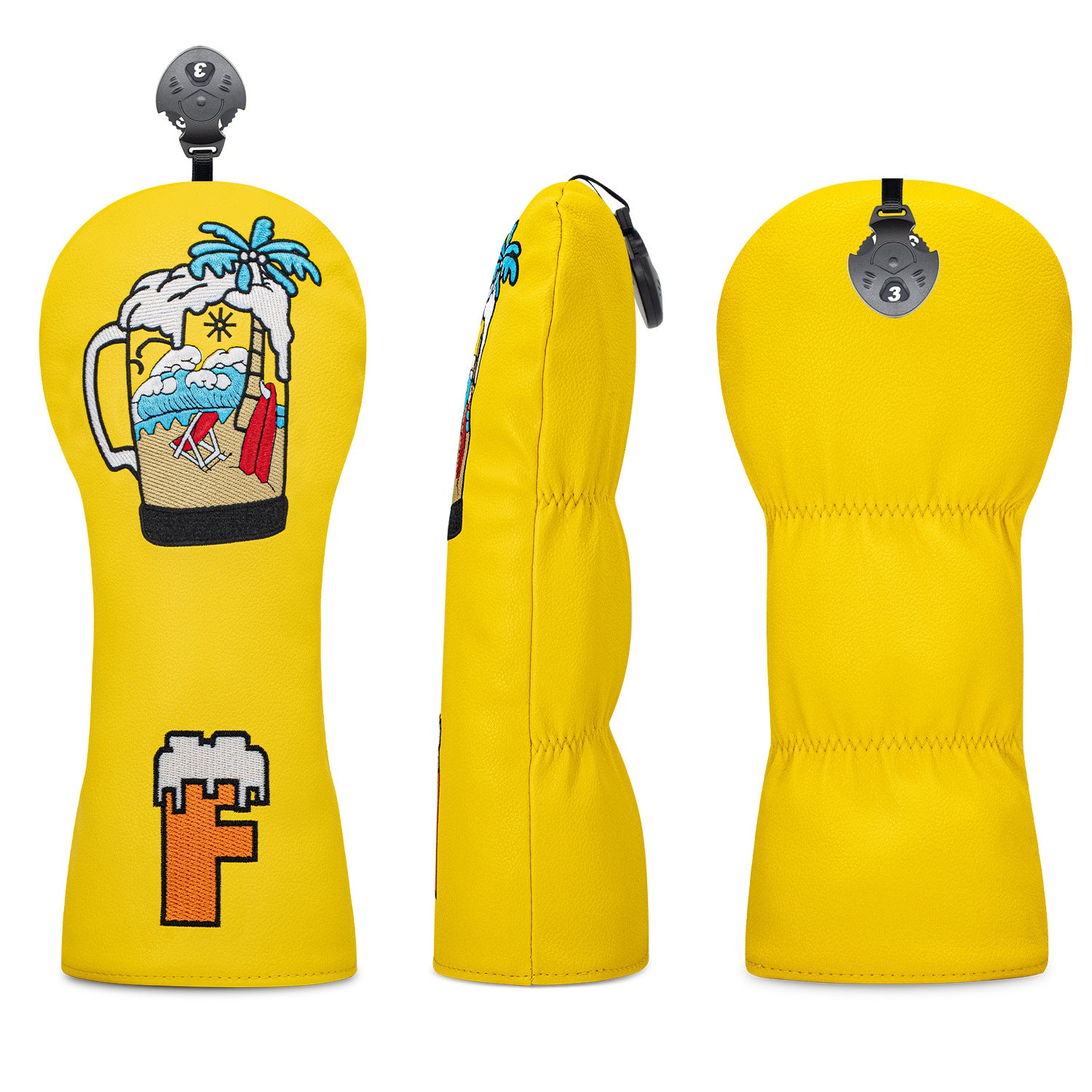 Beer & Coconut Embroidery Vacation-Style Golf Club Head Covers