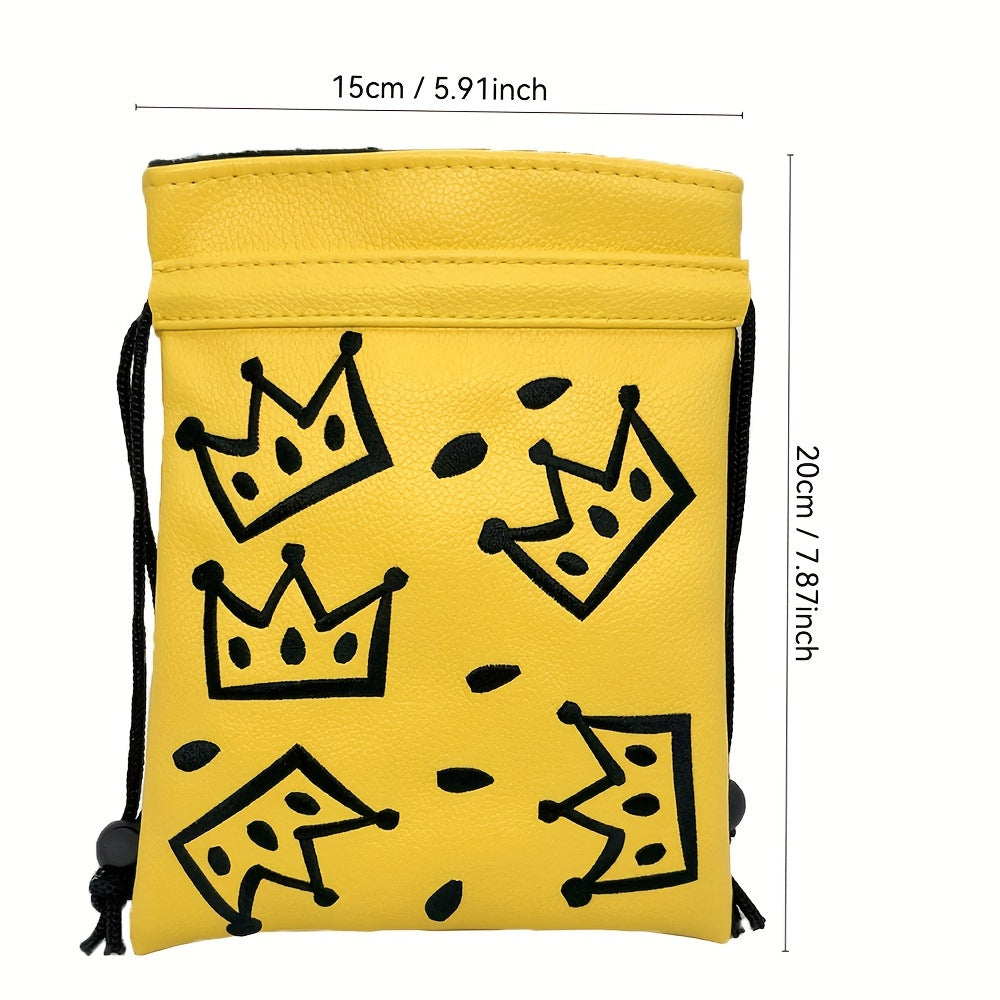 Crown Golf Valuables Pouch,Golf Pouch Bag with Drawstrings Tee Bag for Men Women