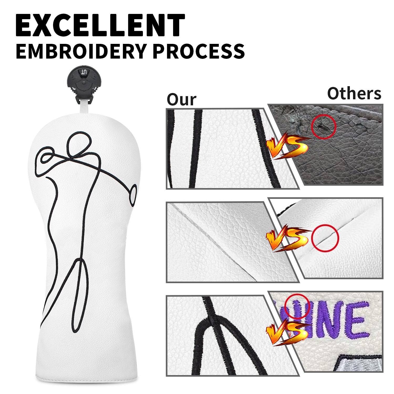 Minimalist Golf Swing Themed Golf Club Head Covers