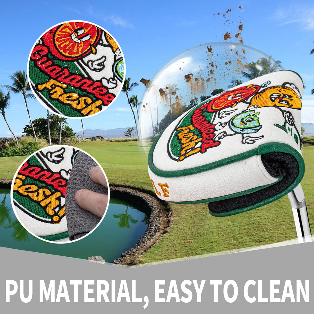 Golf Half Mallet Putter Cover Headcover  Creative Fruit Embroidery Gift for Men Women