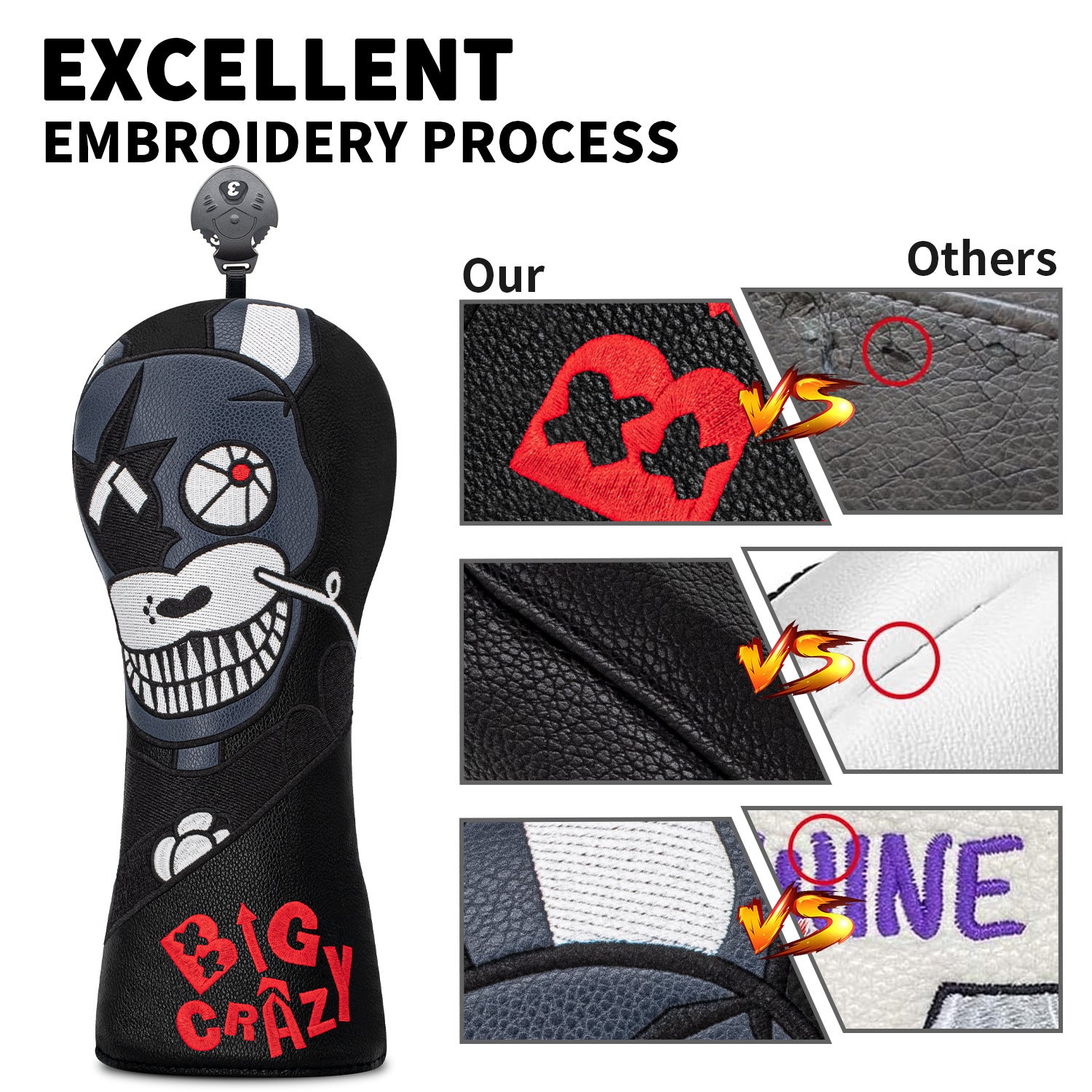 Personalized Embroidered Dog Golf Wood Club Head Covers