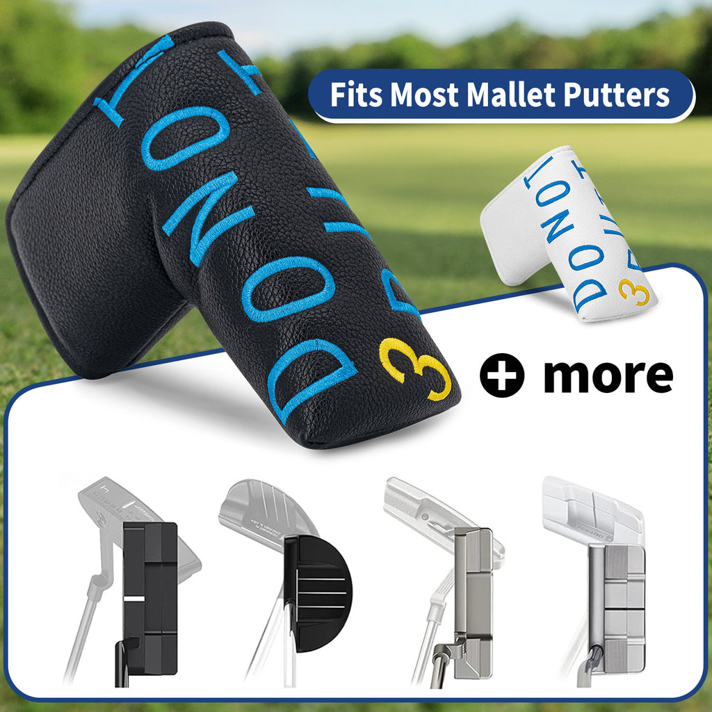 Letter-Embroidered PU Leather magnetic putter cover mallet