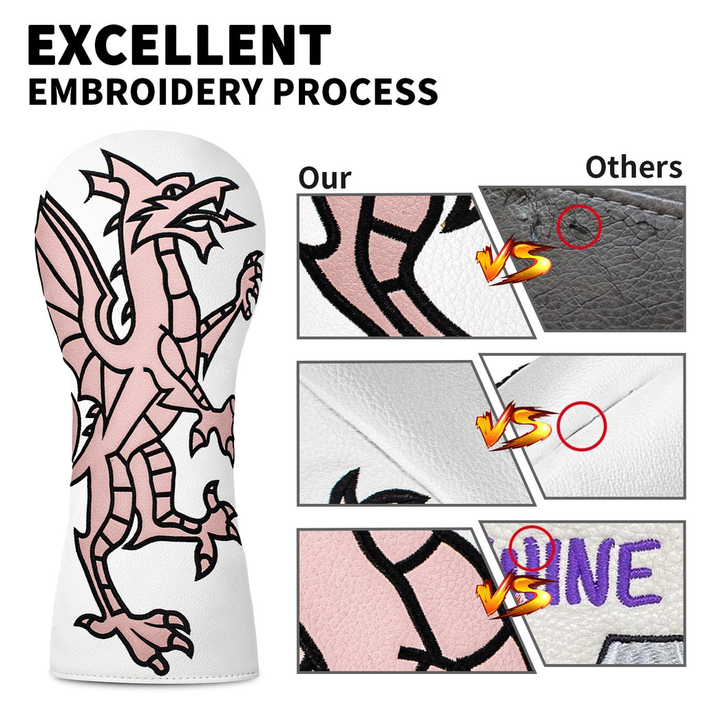 Coolest Golf Head Covers Welsh Dragon Embroidery for All Brand