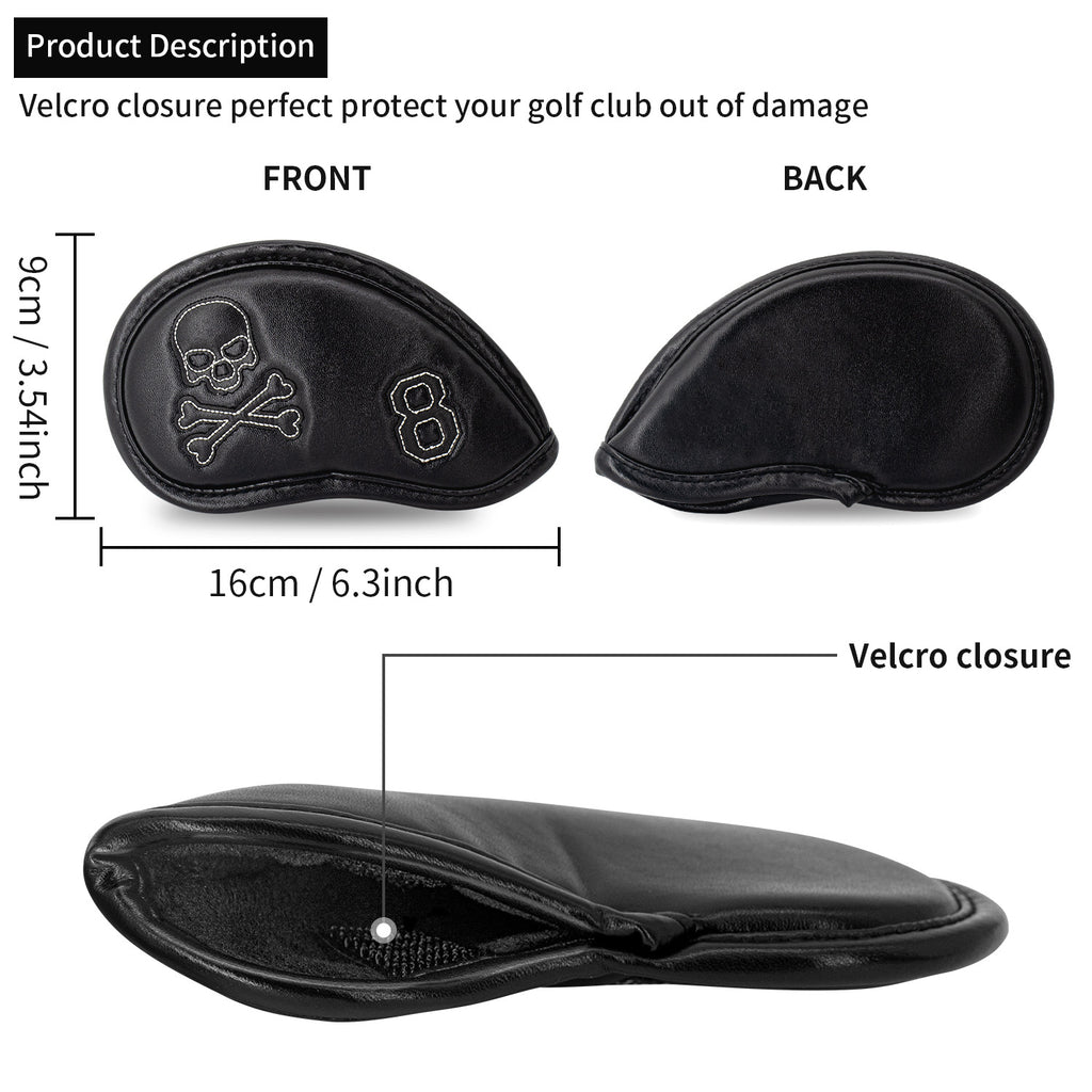 Skull Pattern Embroidery head covers for golf irons