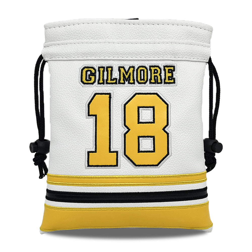 Golf Pouch tee Number 18 jersey embroidery Drawstring Bag