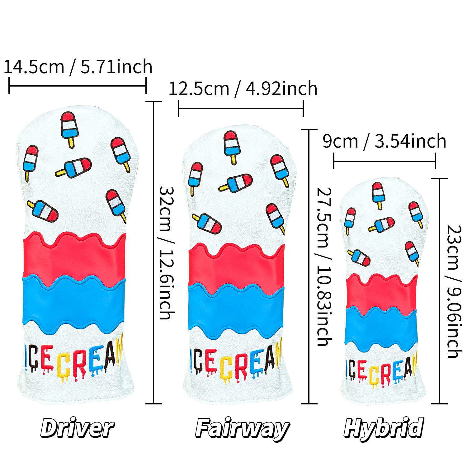 Summer Ice Cream Cute Driver Head Cover