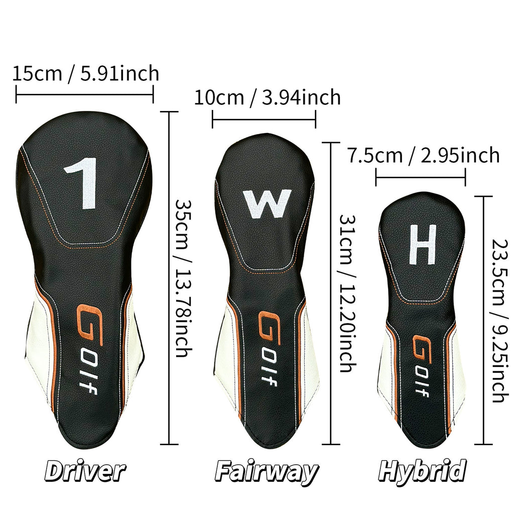 Sports Style Golf Club Covers for Women Men - Premium PU Leather
