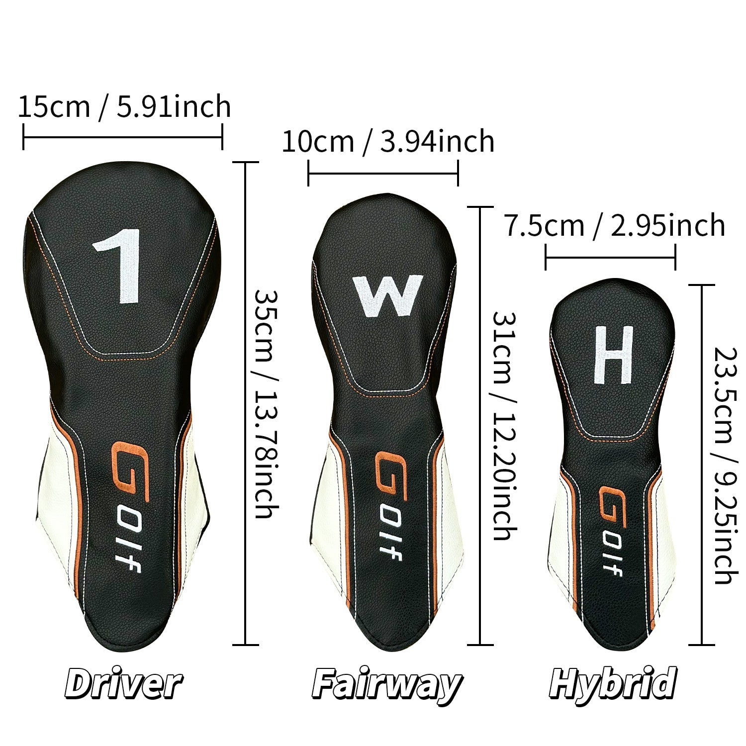 Sports Style Golf Club Covers for Women Men - Premium PU Leather