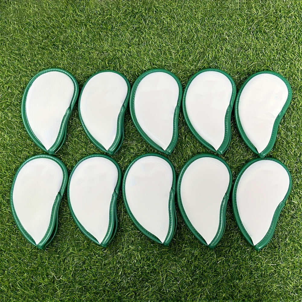 Golf Iron Covers for Golf Clubs 10pcs Golf Iron Headcovers Lucky Clover Golf Club Head Covers for Iron with Magic Tape Fit All Brands