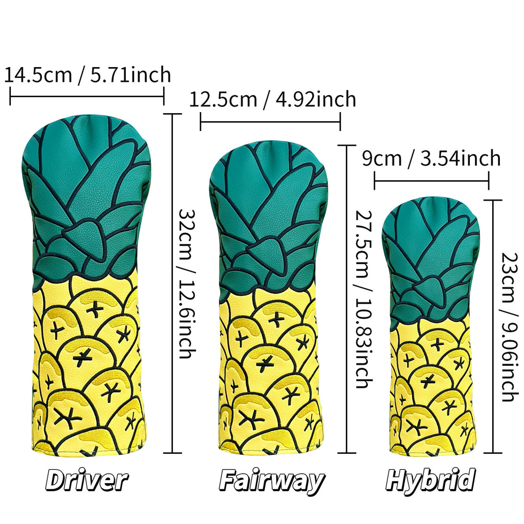 Pineapple Fruit Embroidery Golf Club Head Covers