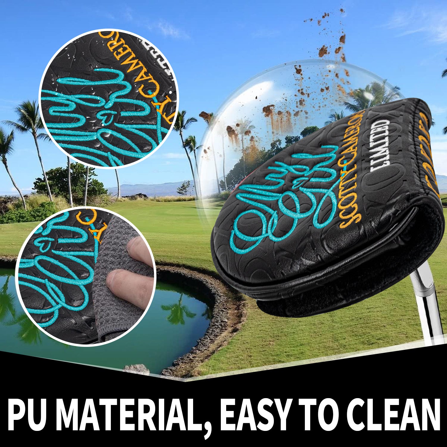 Putter Cover Half Mallet Putter Headcover Magnetic Mid Mallet Putter HeadcoverClub Protector