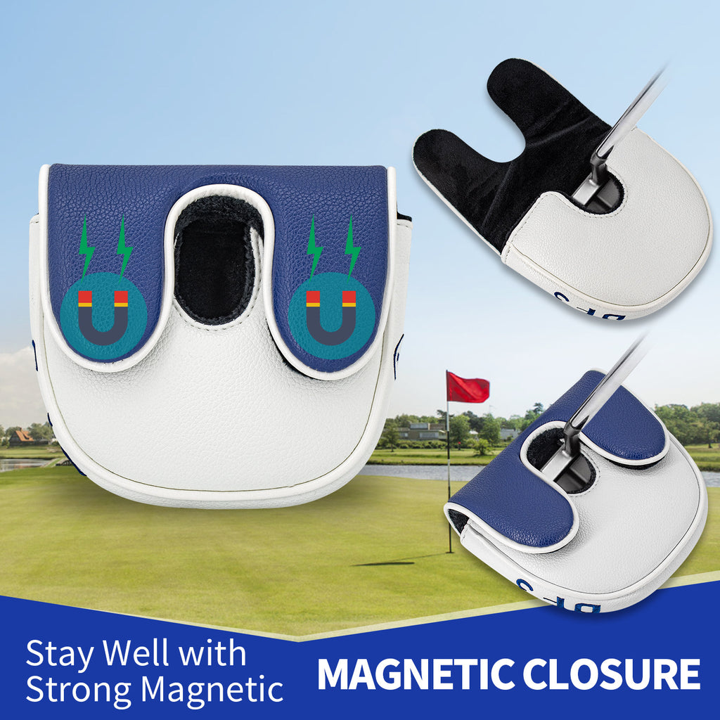 Square Putter Cover Cartoon Embroidery Pattern PU Leather Headcover