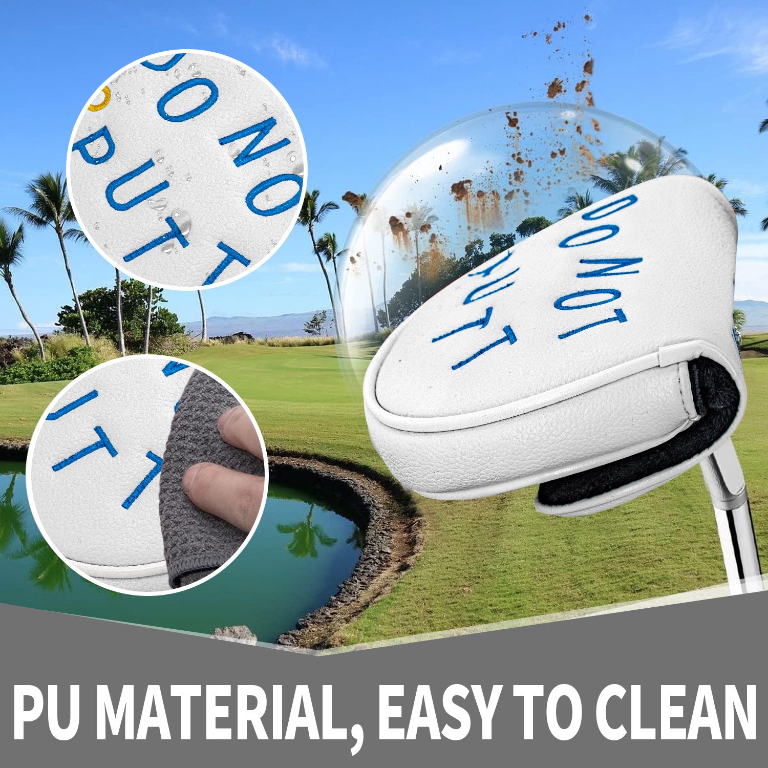 Golf Club Covers Driver Cover Fairway Wood Cover Hybrid Cover Leather Mallet Putter Cover Blade Iron Cover