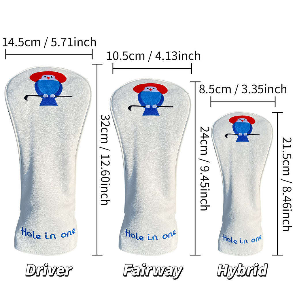 Birdie Headcover with "Hole in One" Embroidery