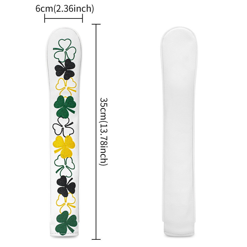 Four-Leaf Clover Embroidery alignment sticks golf cover