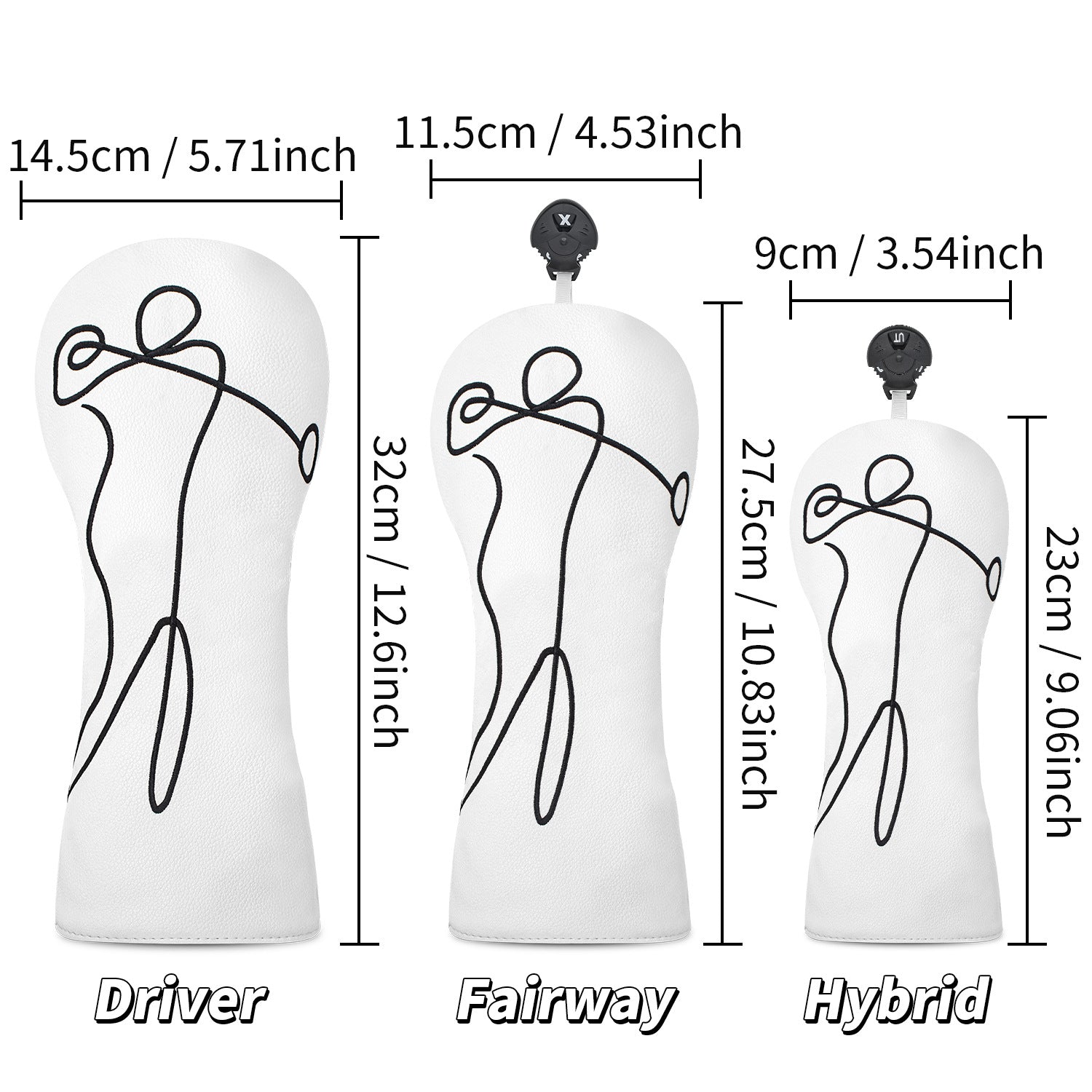Minimalist Golf Swing Themed Golf Club Head Covers