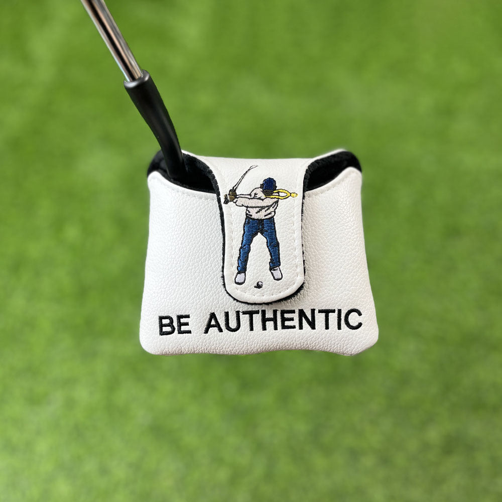 Swinging golfer embroidery golf putter covers