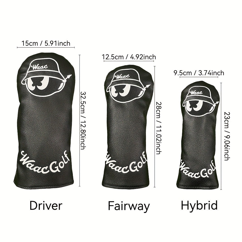 Golf Headcovers Golf Club Head Covers May The Course Be with You Style Elegant Embroidery Premium Leather Driver Fairway(FW) Wood Hybrid(UT) with Number Tags, Golf Mallet Putter Cover