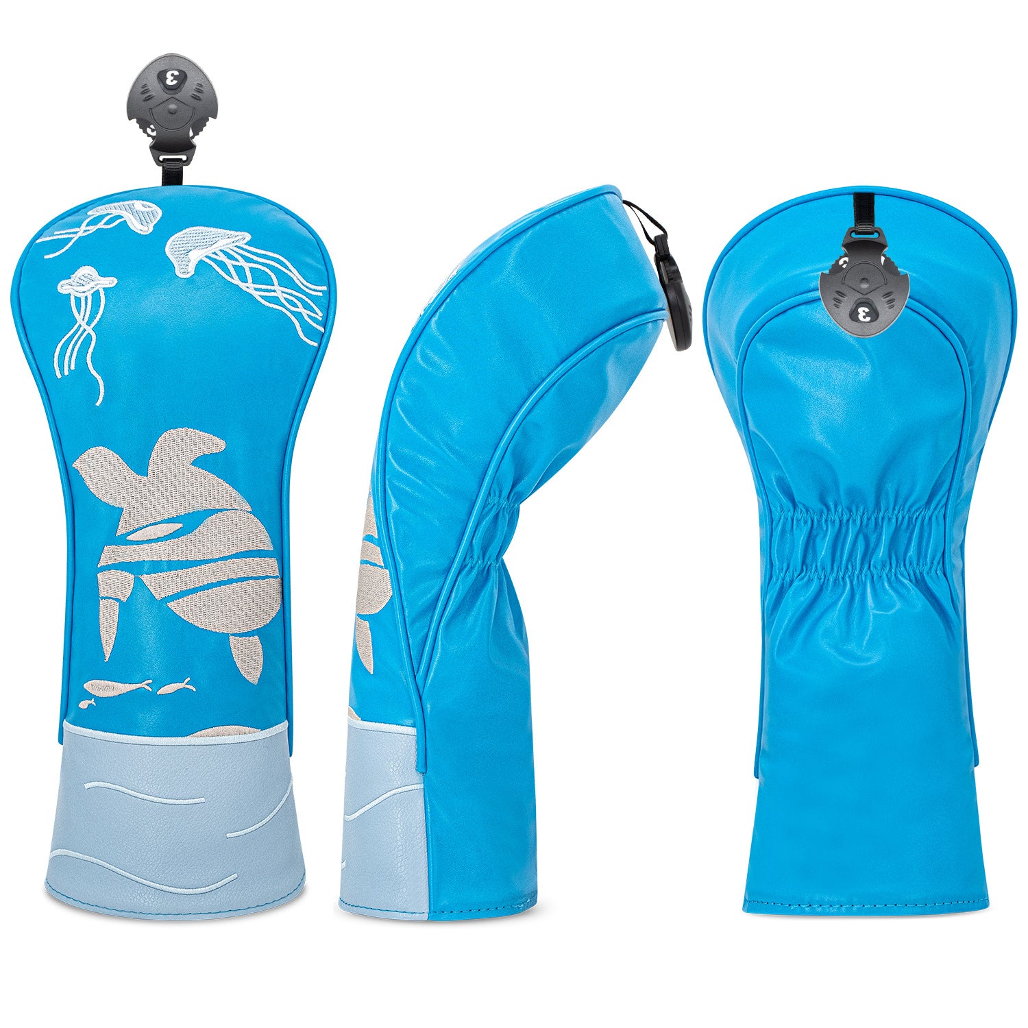 Awesome Golf Headcovers Blue Sea Turtle Embroidery Gift for Men Women