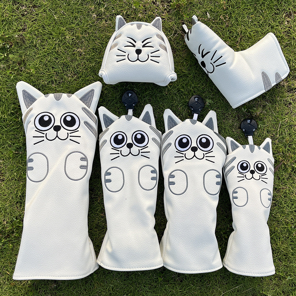 Cute Cartoon Cat Golf Club Head Covers  for Men Women