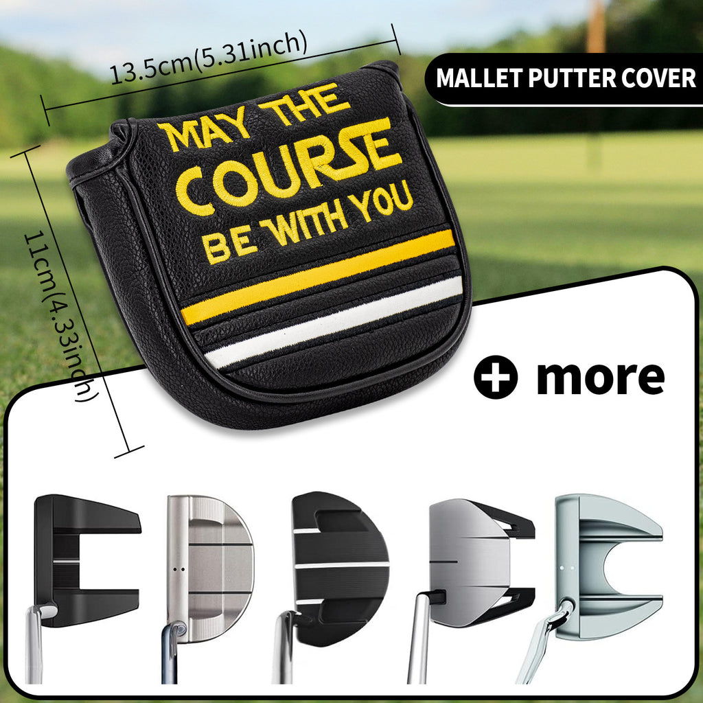 Golf Mallet Putter Cover  Golf Club Cover with Strong Magnetic Closure