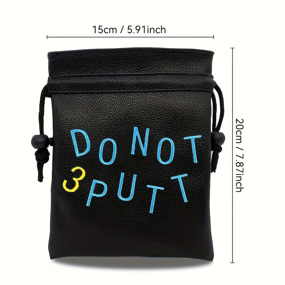 Valuables pouch for golf bag DO NOT 3 PUTT" letter embroidery for Men Women