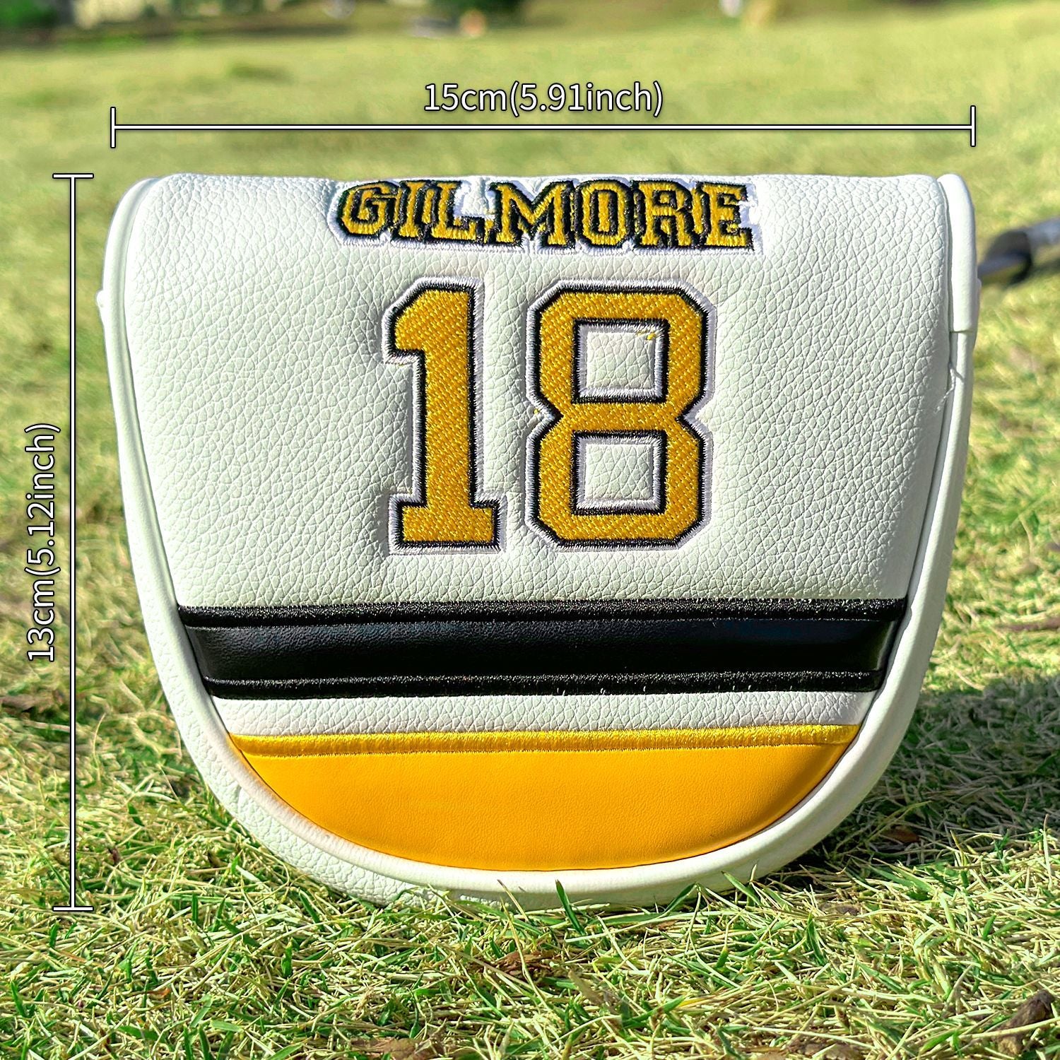Square Mallet Putter Cover Sporty Style PU Leather Headcover