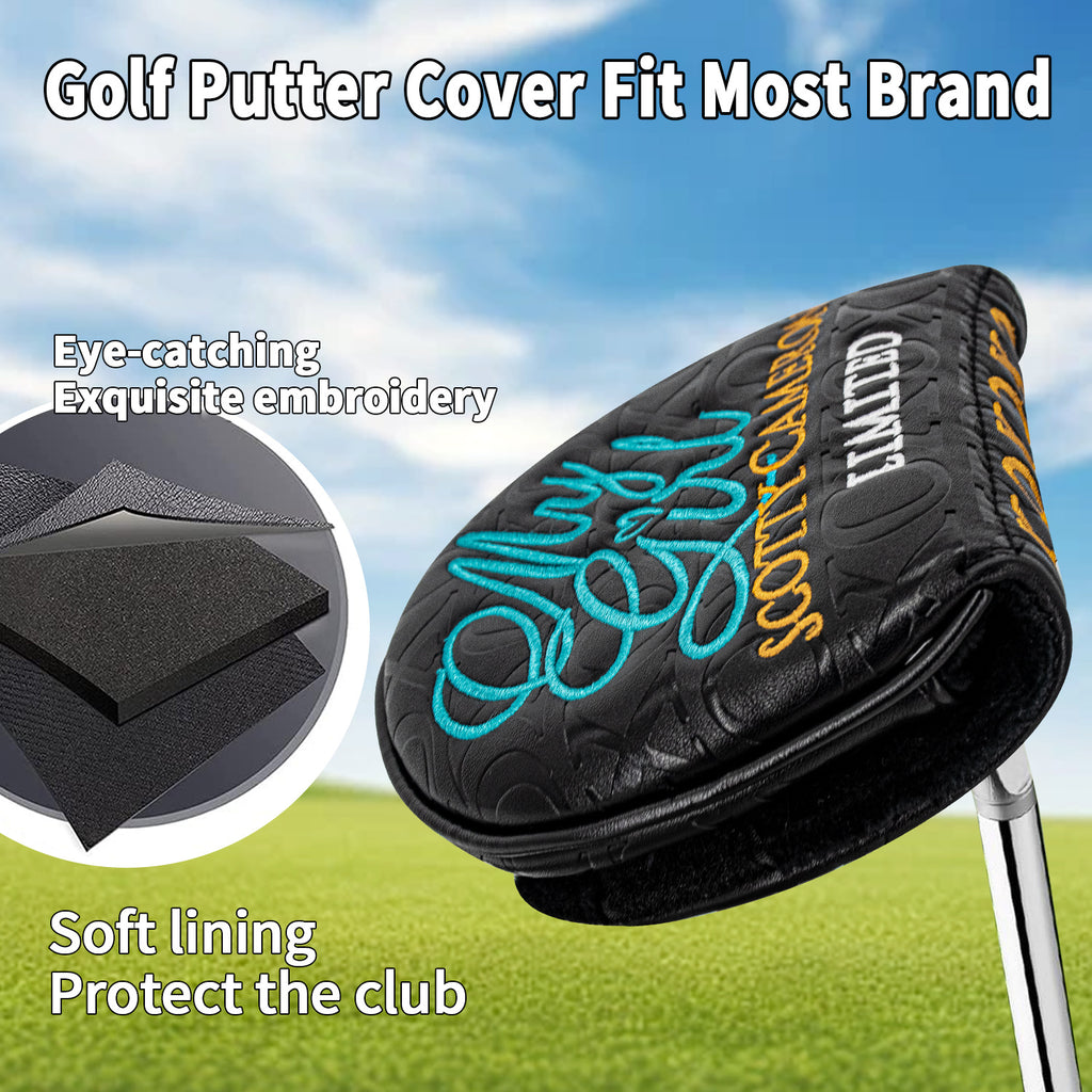 Putter Cover Half Mallet Putter Headcover Magnetic Mid Mallet Putter HeadcoverClub Protector
