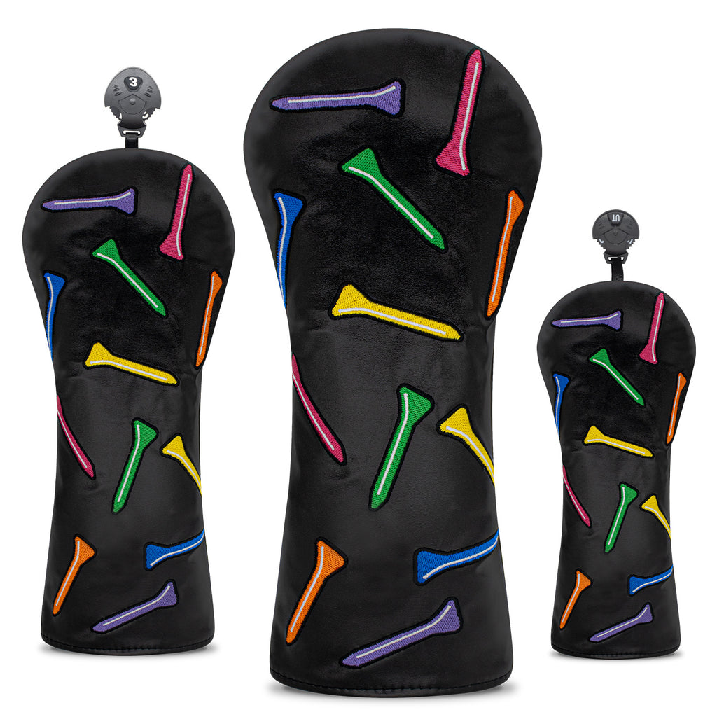 Colorful Golf Tees Custom Embroidered Golf Head Covers