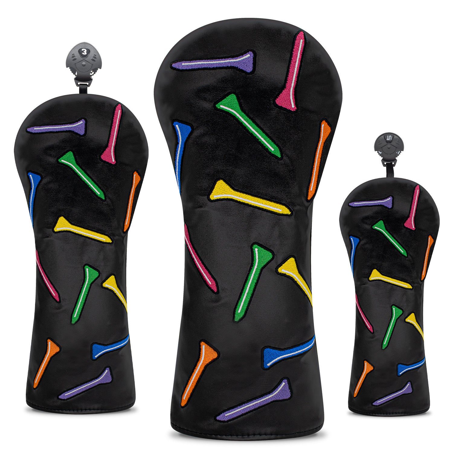 Colorful Golf Tees Custom Embroidered Golf Head Covers
