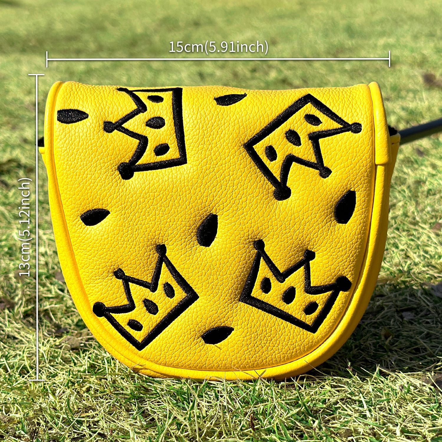 Square Putter Cover Crown Embroidery PU Leather
