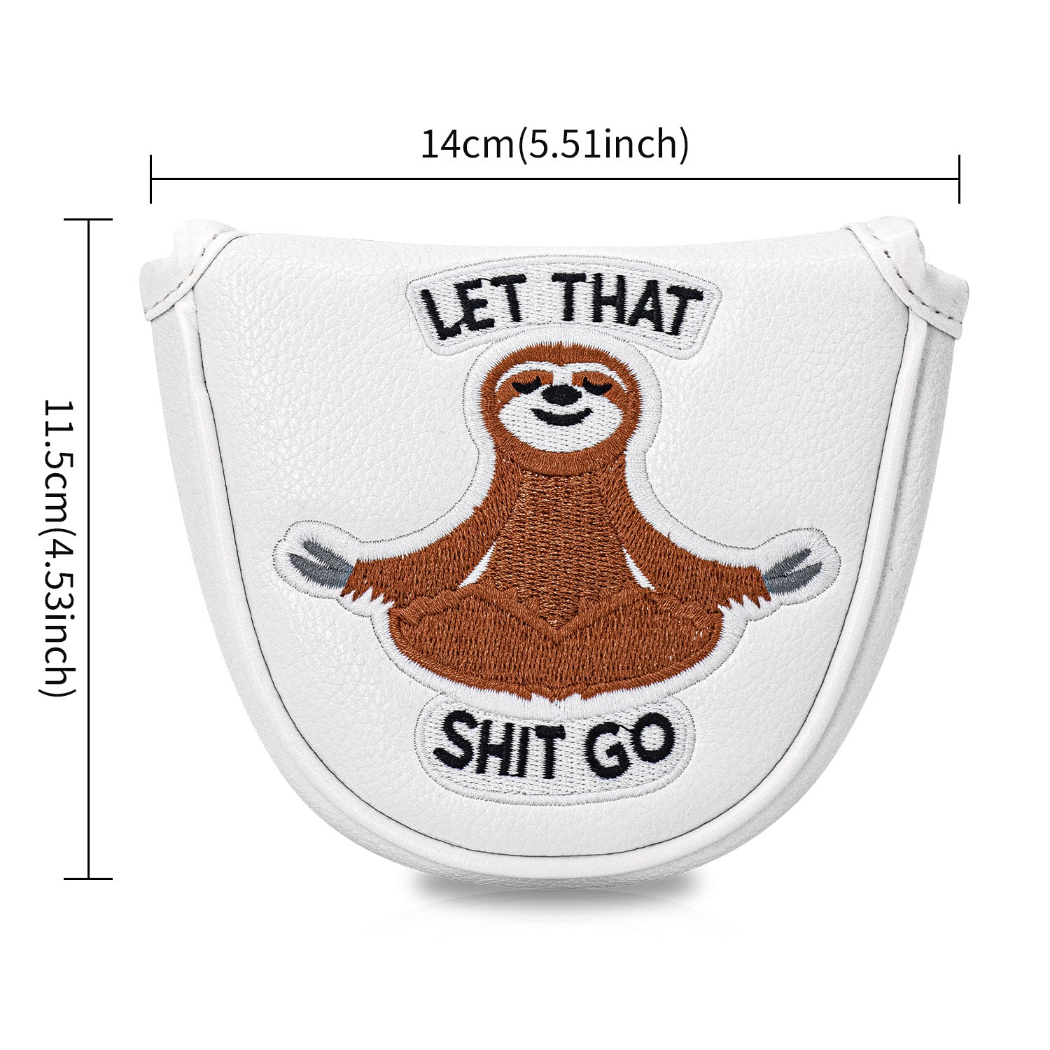 Golf Half Mallet Putter Cover Cartoon Embroidered Sloth  Magnetic Golf Head Covers