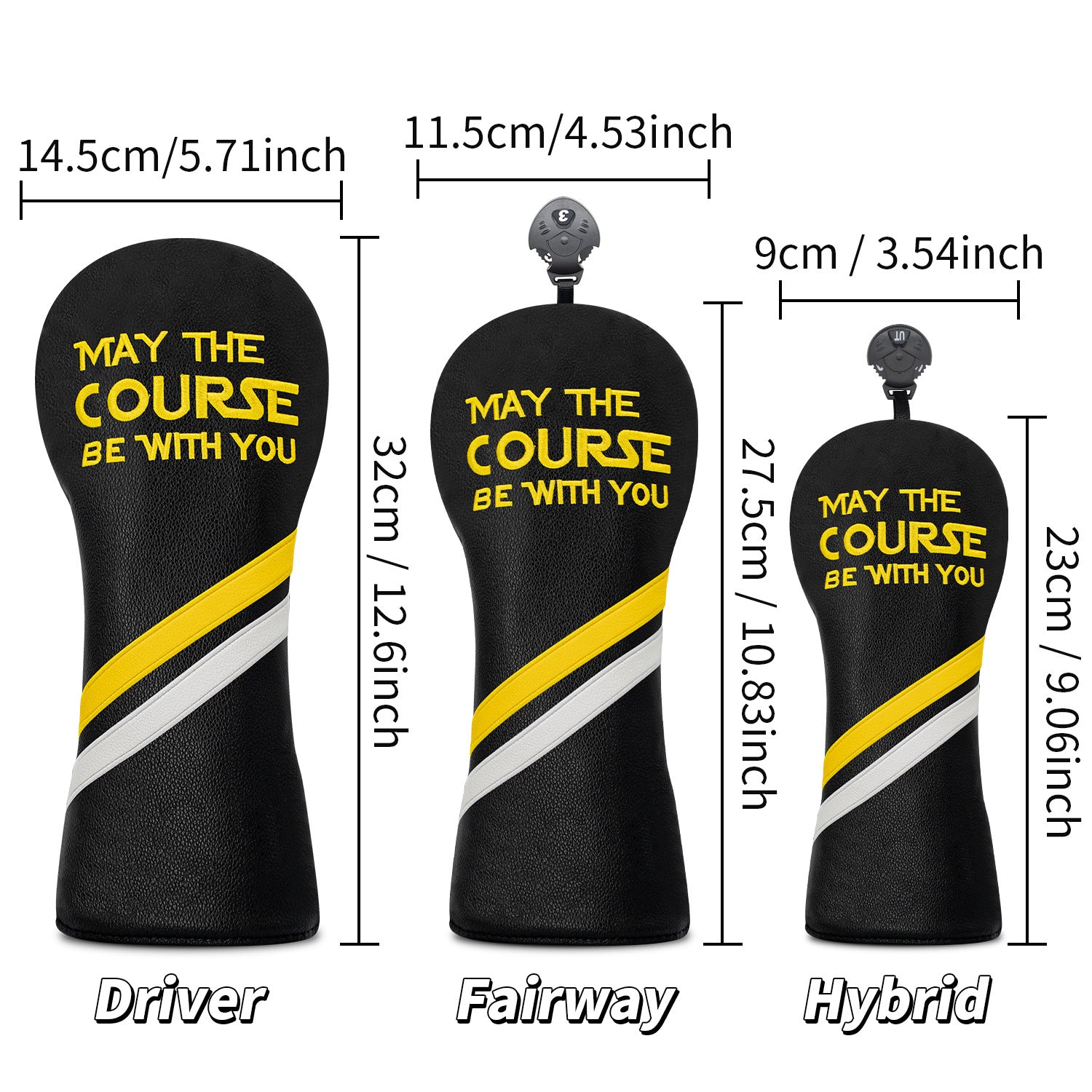 Personalized Club Head Covers Letter Embroidery for Men Women