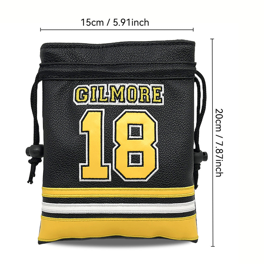Golf Pouch tee Number 18 jersey embroidery Drawstring Bag