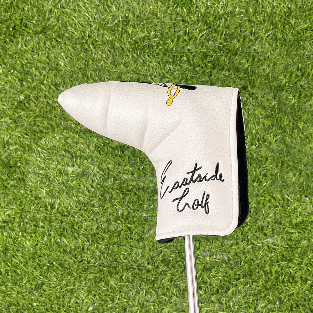 Cartoon swinging golfer embroidery funny blade putter cover