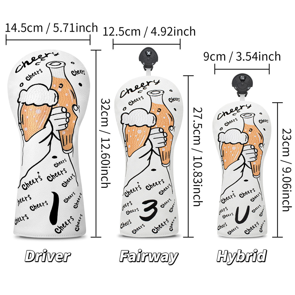 Beer Embroidery Golf Club Head Covers