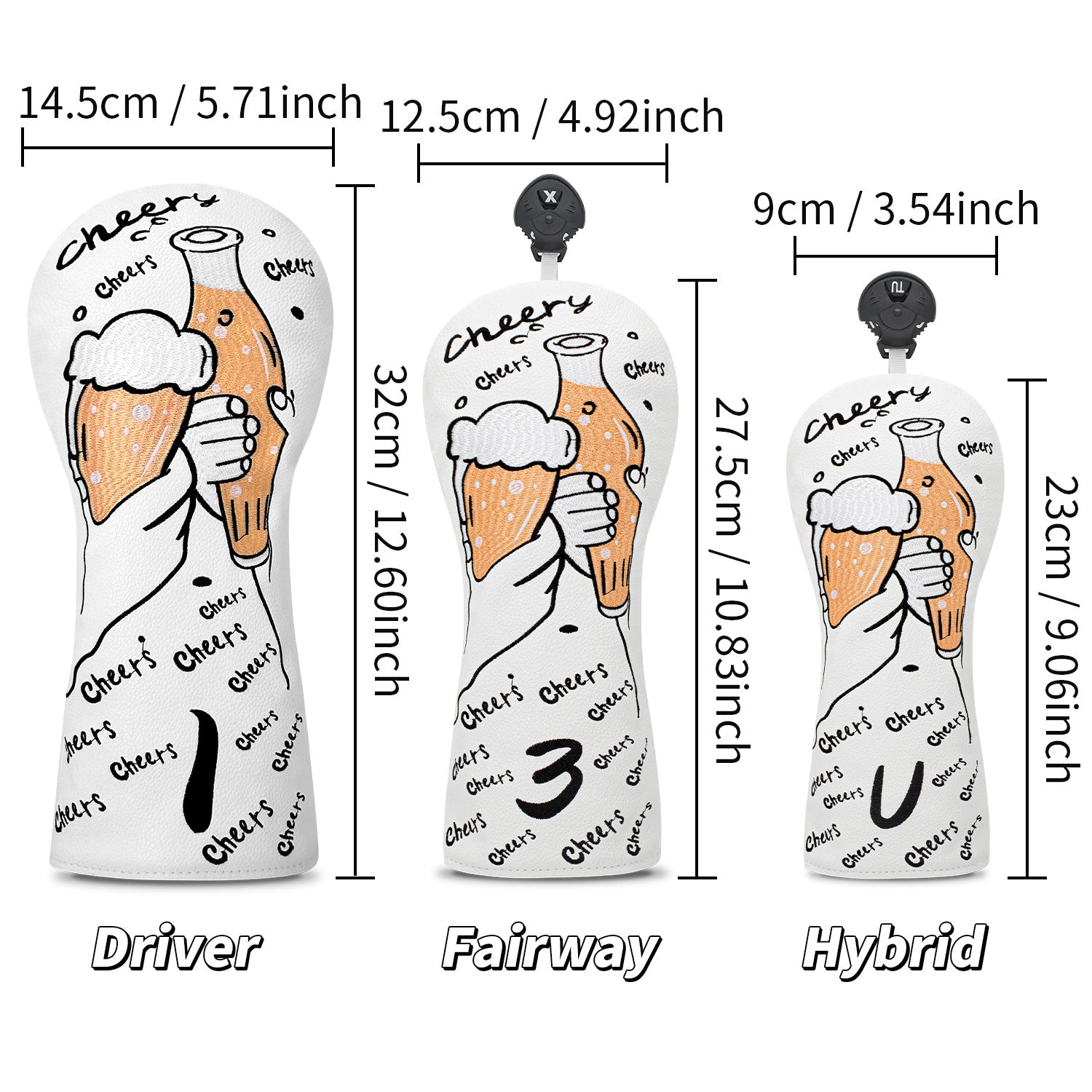 Beer Embroidery Golf Club Head Covers