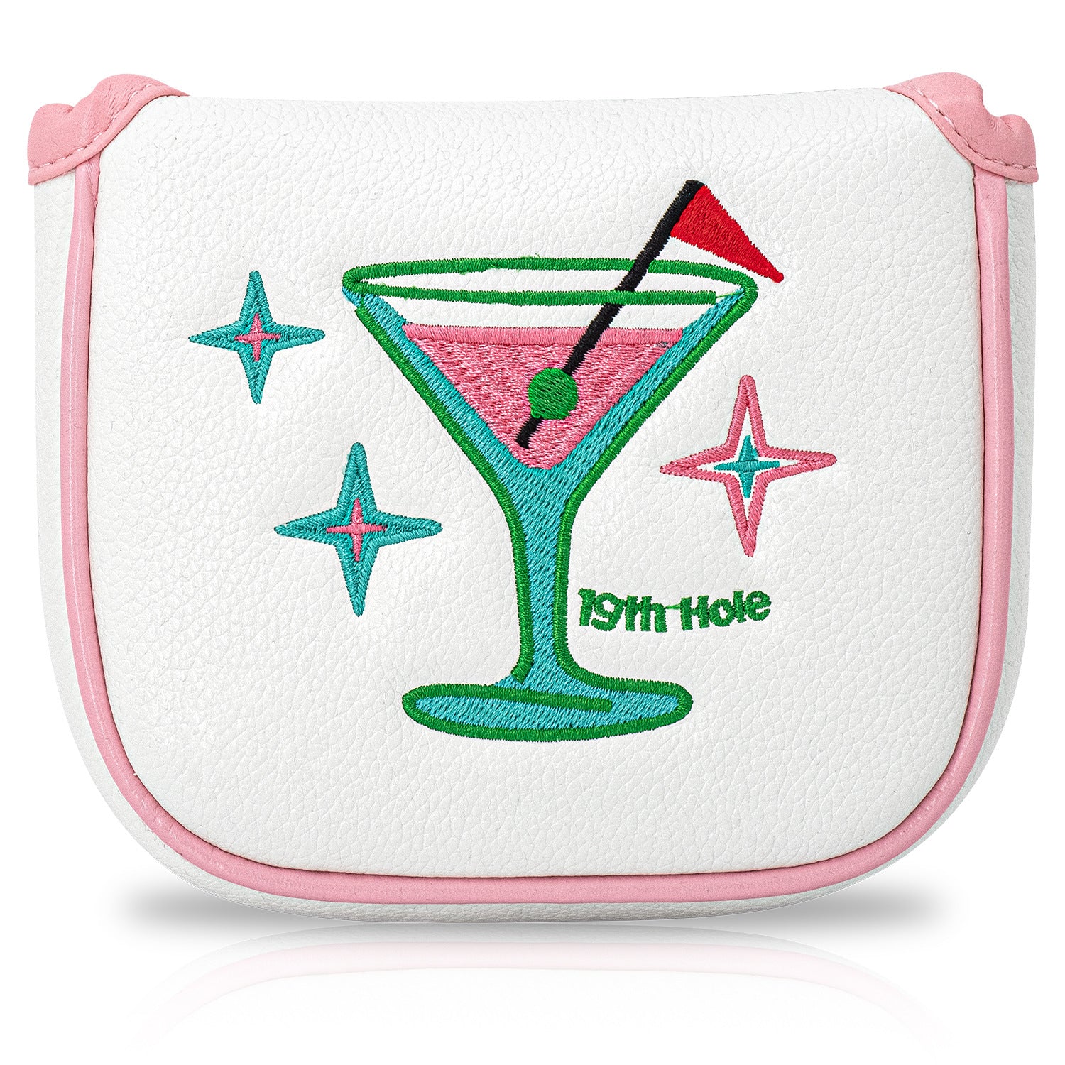 Pink Embroidered Wine Glass golf putter headcovers