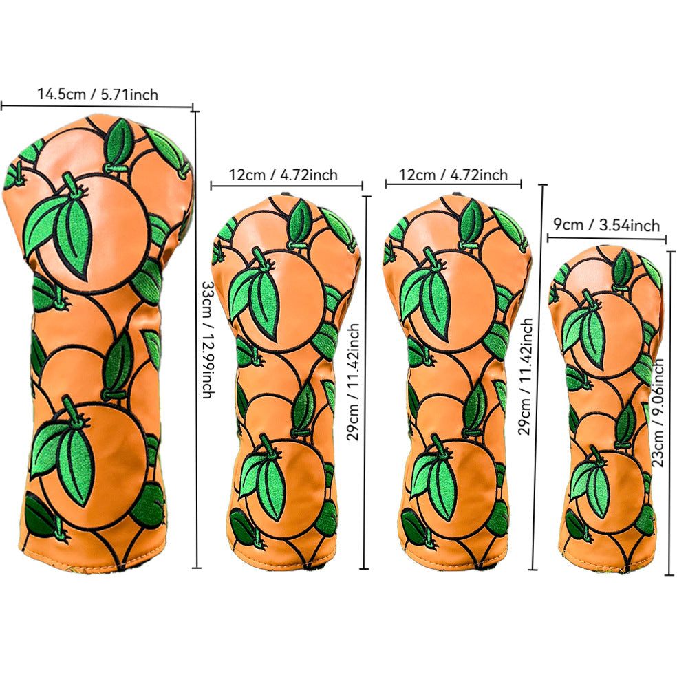 Golf Club Covers Orange Golf Head Cover Driver Covers Fairway Wood Headcover Hybrid Cover Leather Golf Headcover for Scotty Cameron Taylormade Titleist Odyssey