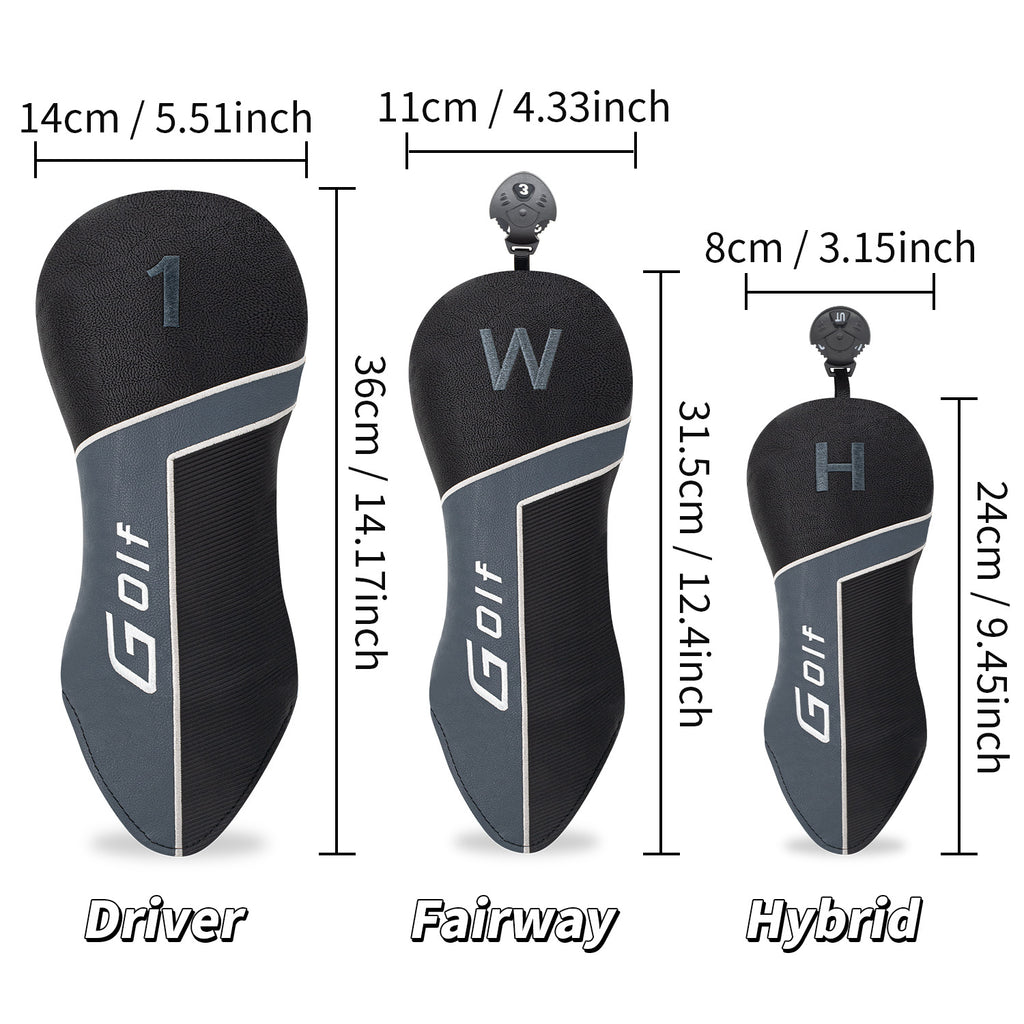 Sports golf head covers Driver Covers Fairway Wood Headcover Hybrid Cover