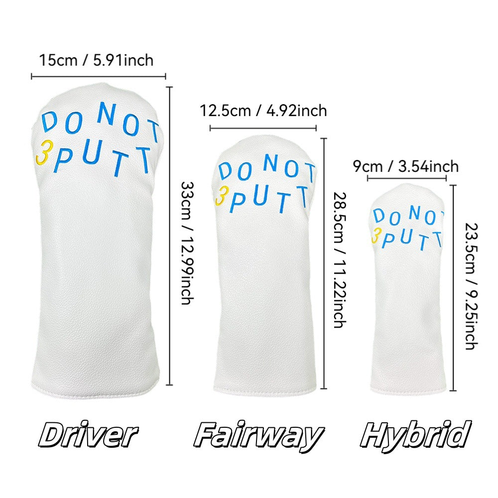 Golf Headcovers Golf Club Head Covers May The Course Be with You Style Elegant Embroidery Premium Leather Driver Fairway(FW) Wood Hybrid(UT) with Number Tags, Golf Mallet Putter Cover