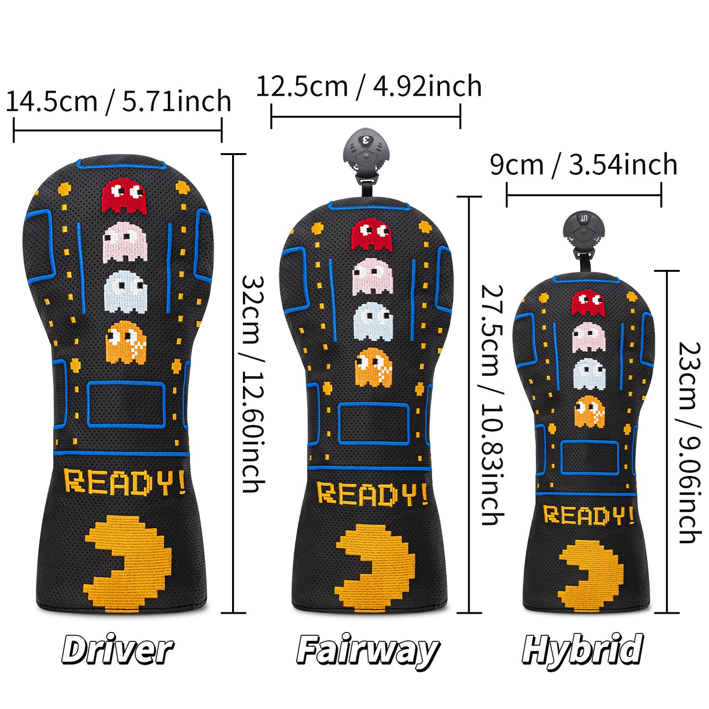 New model Golf Utility/Hybrid Head Cover, Funny PU Leather Club Covers for Women & Men